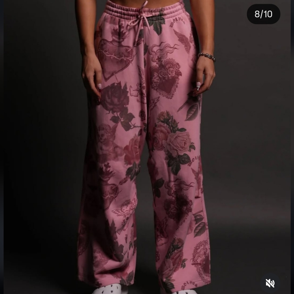 Darc Sport Rose Print Wide Leg Pants